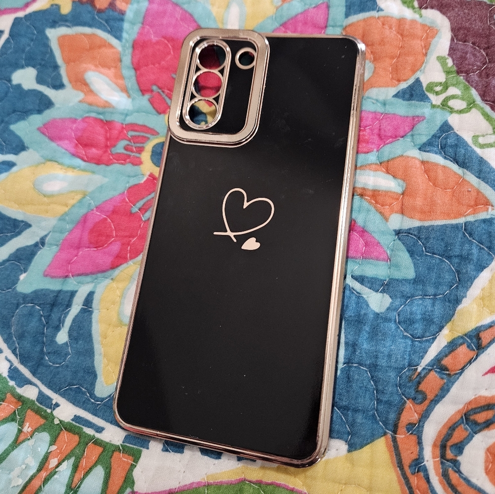 Chic Black and Gold Heart Phone Case
